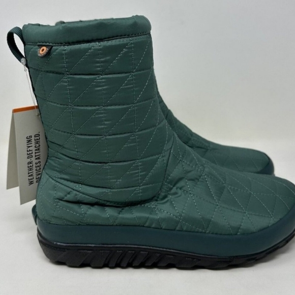 Bogs Snowday II Mid Waterproof Slip On Winter Snow Boot Jade Sz 7 New - Picture 3 of 3
